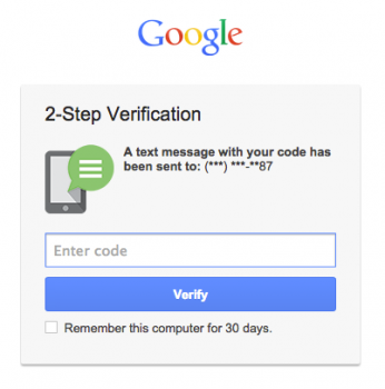 Google 2 step Verification