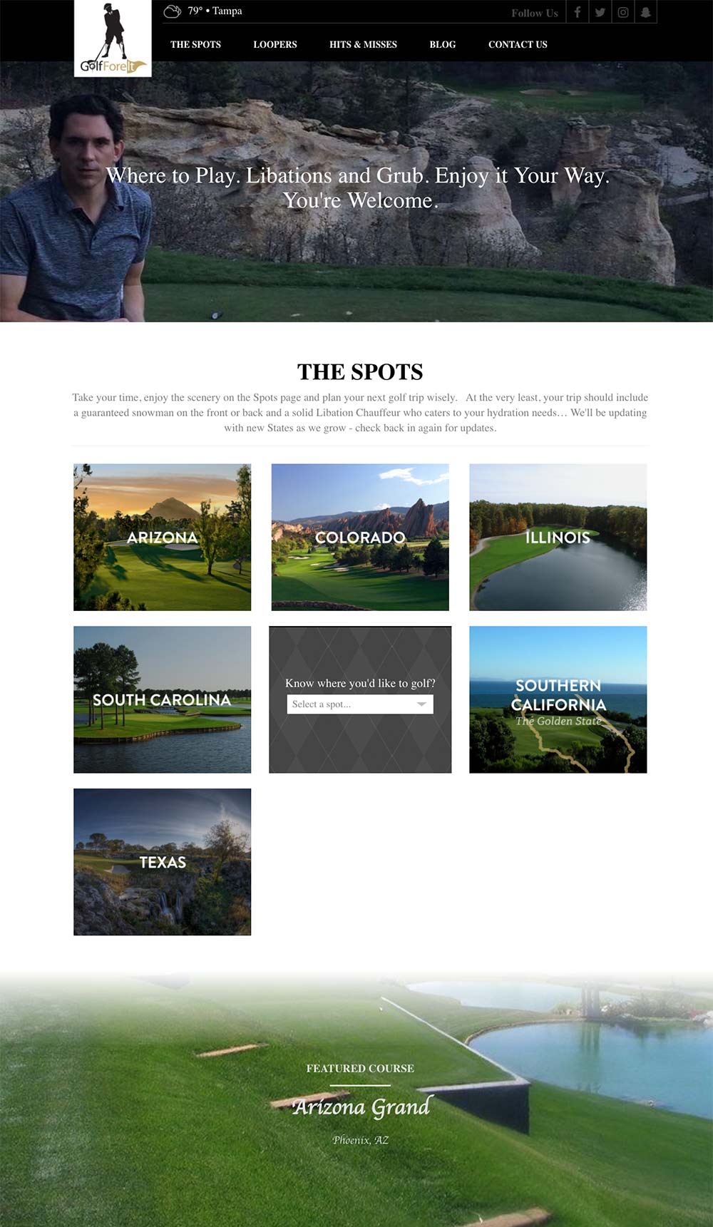 Golf For It Homepage On Their New Website