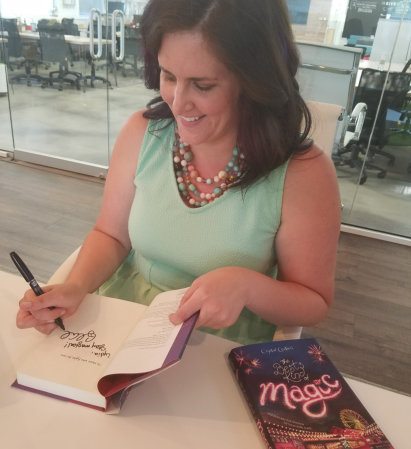 Crystal Cestari signing her book, The Best Kind of Magic