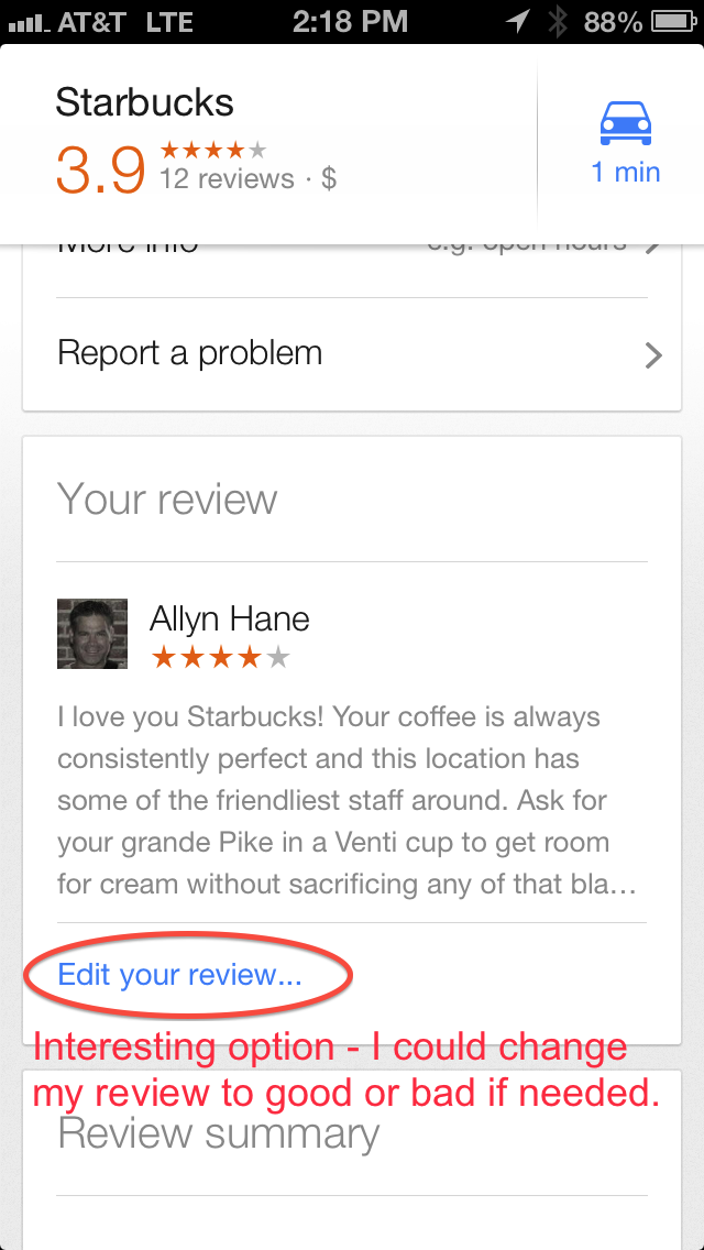 google local reviews