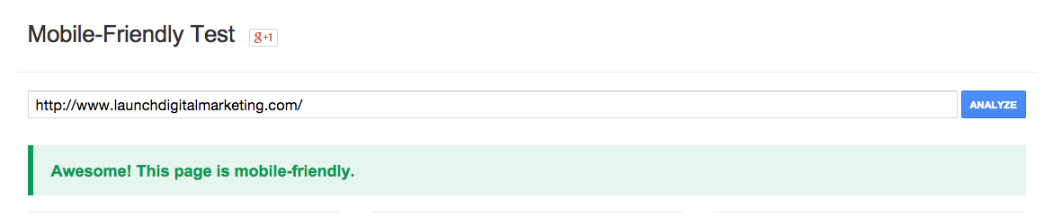 Google Mobile Friendly Test
