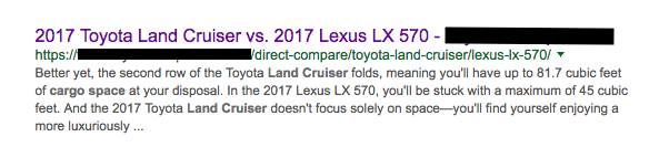 Google Meta Description Snippet